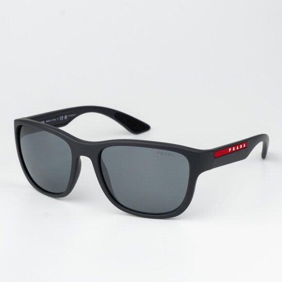 Prada Linea Rossa Men ACTIVE Sunglasses Grey Rubber Mirror Black Square PS01US - Picture 3 of 10